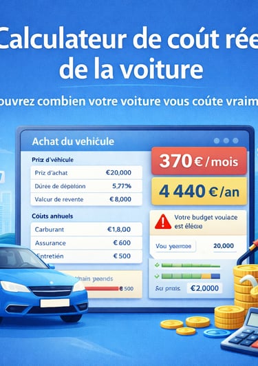 a car with a calculator and a calculator