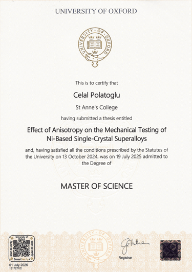 Oxford Üniversitesi diploma