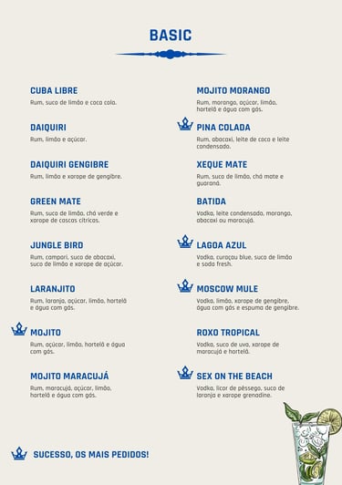 pacote open bar basic