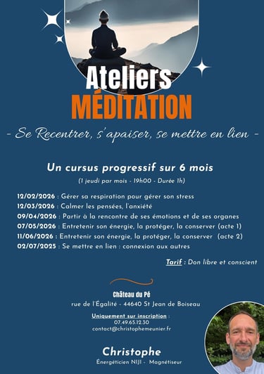 programme ateliers meditation saint jean de boiseau 44, avec christophe meunier