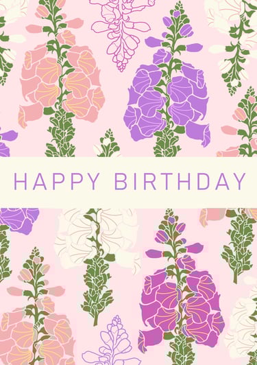 Foxglove greeting card