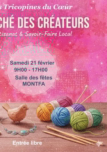 Affiche du Marché des créateurs de Montfa 21/02/2026