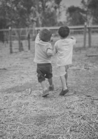 toddler friends running together in Adelaide Hills