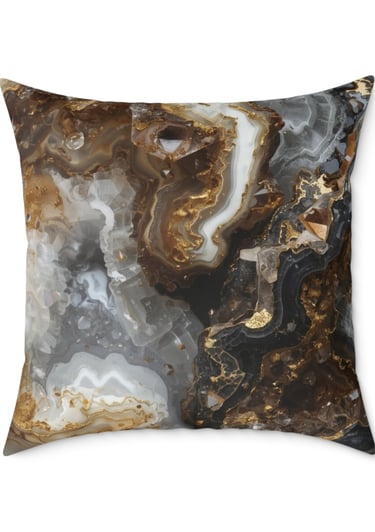 brown marble crystal cushion