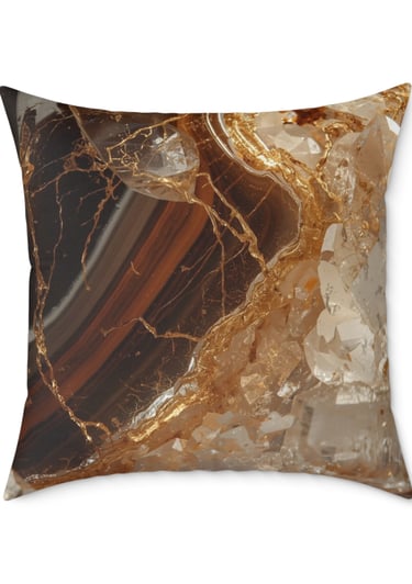brown crystal marble cushion