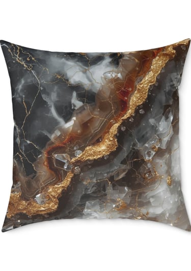 brown grey marble crystal cushion
