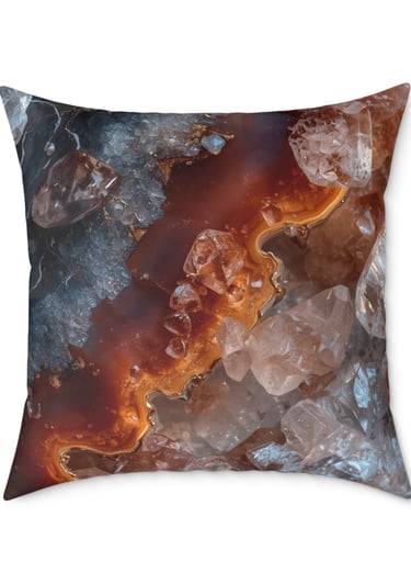 grey orange marble crystal cushion