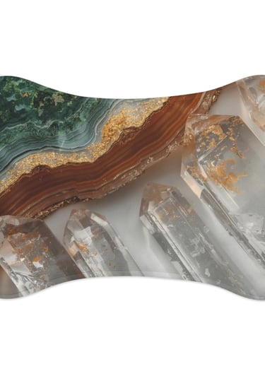 green brown clear crystal mat