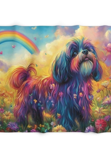 colorful dog blanket