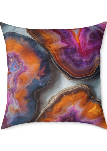 colorful agate crytal cushion