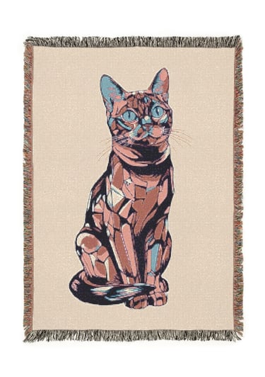 cat woven blanket