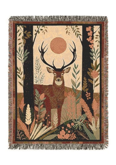 deer woven blanket