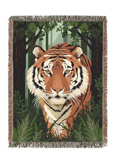 tiger woven blanket