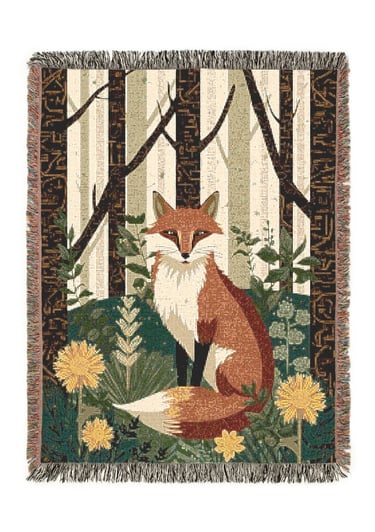 fox woven blanket