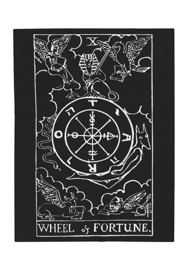 black and white the wheel tarot blanket