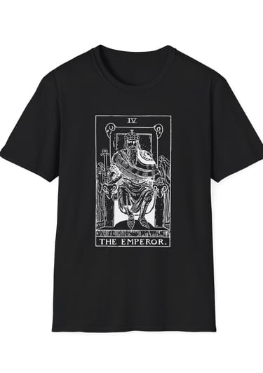 black and white the emperor tarot t-shirt