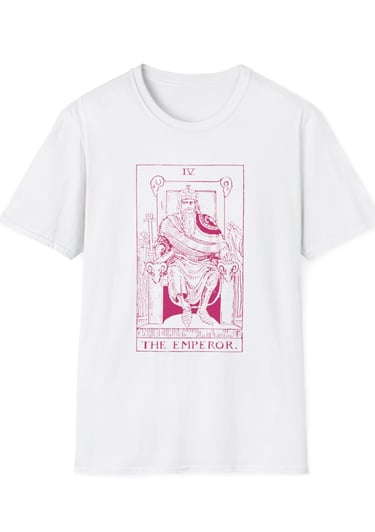 white and pink the emperor tarot t-shirt