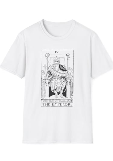 black and white the emperor tarot t-shirt