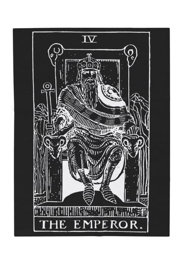 black and white the emperor tarot blanket