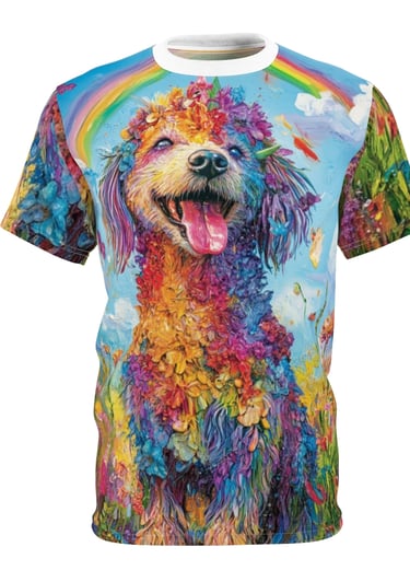 colorful floral dog t-shirt