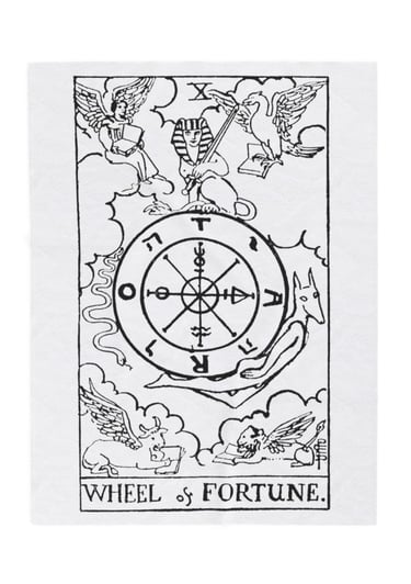 black and white the wheel tarot blanket