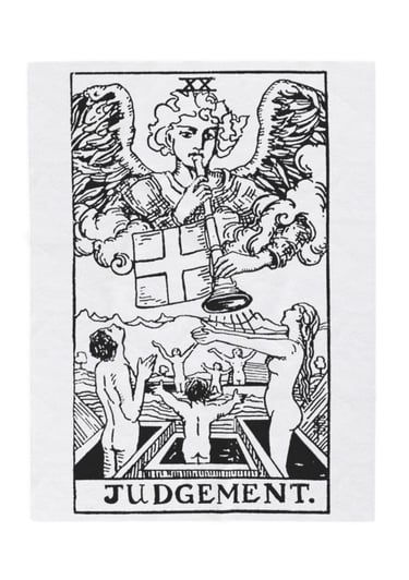 black and white judgement tarot blanket