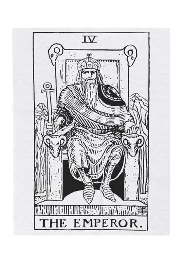 black and white the emperor tarot blanket