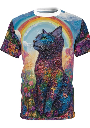 floral cat t-shirt
