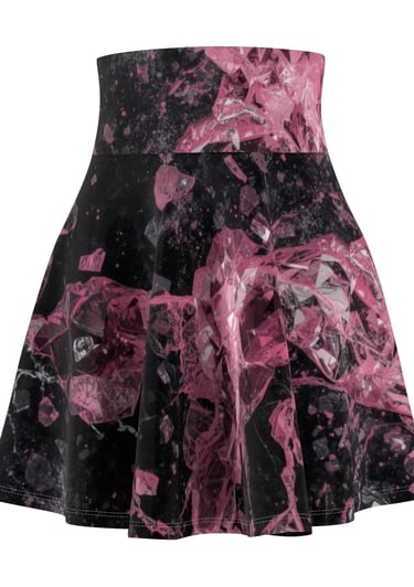 pink black crystal skater skirt