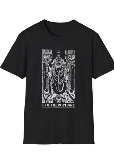 black and white the hierophant tarot t-shirt