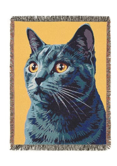 cat woven blanket
