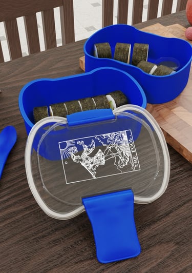 blue and white the fool tarot bento box
