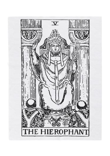black and white the hierophant tarot blanket