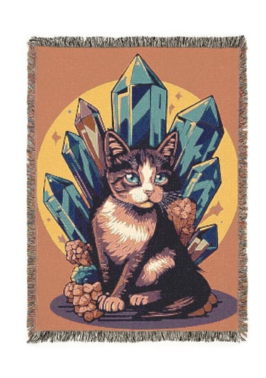cat woven blanket