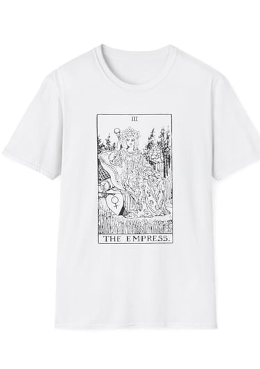 black and white the empress tarot t-shirt