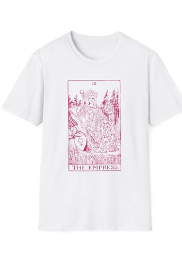 white and pink the empress tarot t-shirt
