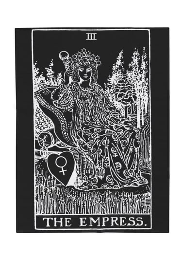 black and white the empress tarot blanket