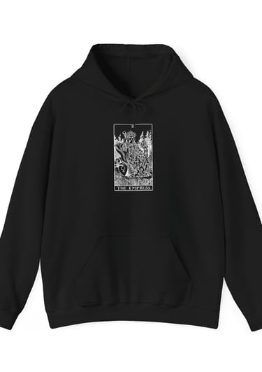 black and white hoodie woth the empress tarot
