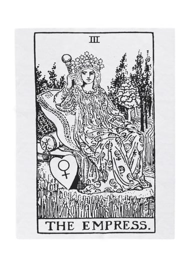 black and white the empress tarot blanket
