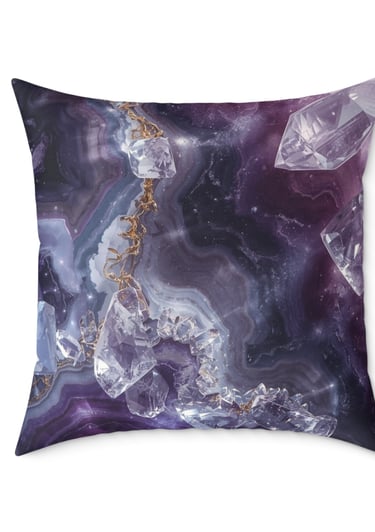 purple marble crystal cushion