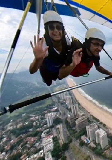 Aproveitando o voo. Muito seguro e tranquilo