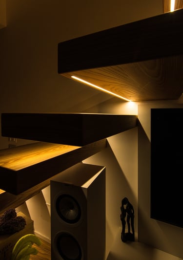 scale moderne con profilo incasso led