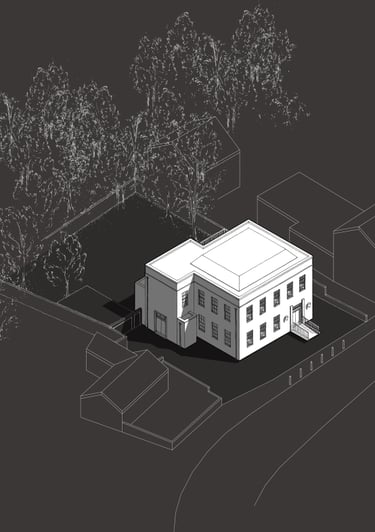 Easingwold bank reinvented into children's nursery. Fun architecture project sketch