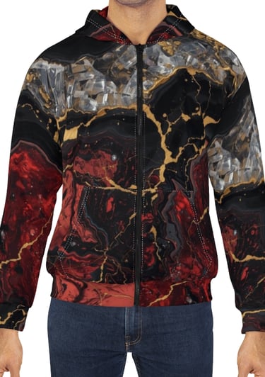 red black and crystal hoodie