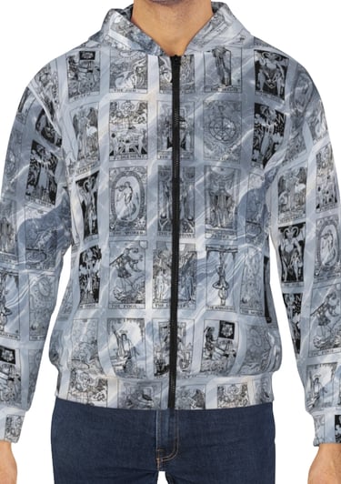black and blue marble tarot hoodie