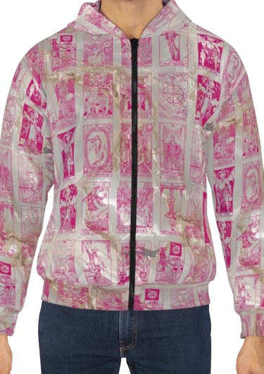 pink and marble tarot hoodie