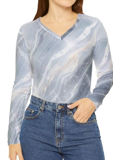 light blue long sleeve top