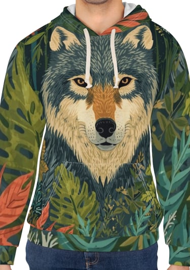 green floral wolf hoodie