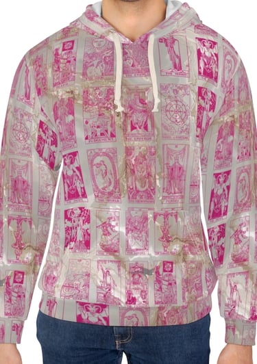 pink and marble pullover hoodie