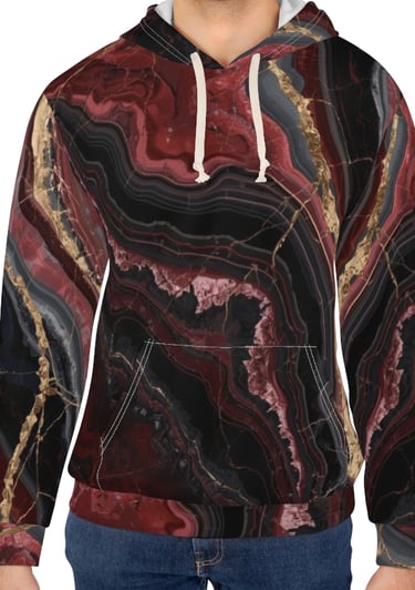 red black gold marble hoodie